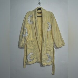 Aegean Apparel Yellow Moon Face 100% Cotton Terry Robe